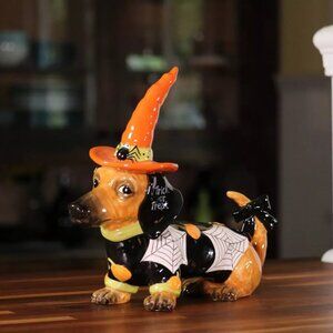 Halloween Blue Sky Clayworks Trick or Treat Dachshund Dog Figurine NWT